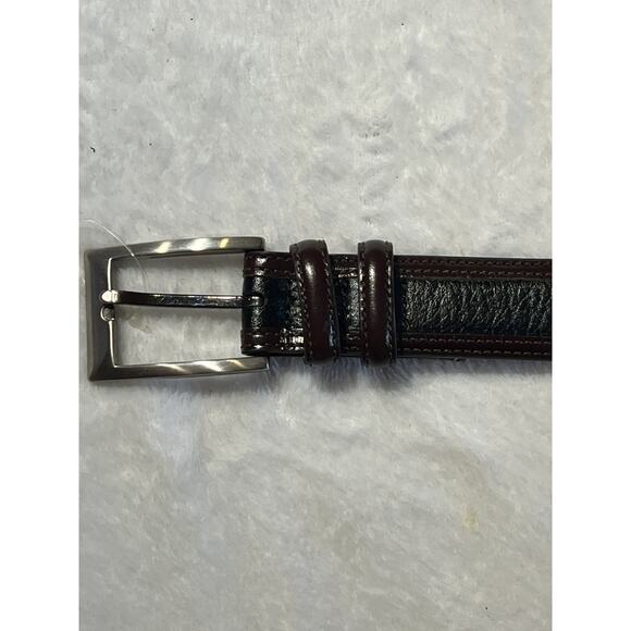 New Johnston Murphy 36 Mens Dress Belt Black Brown Silver Buckle 76-44049 - Picture 10 of 16
